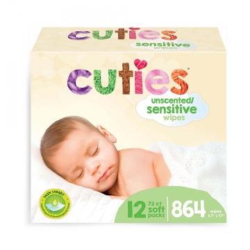 Cuties® Unscented Baby Wipes Soft Pack
