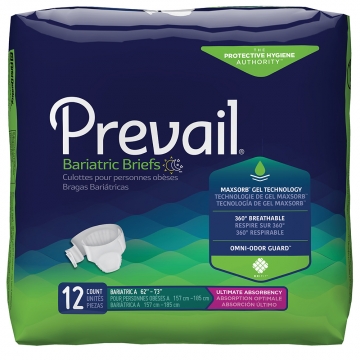 Unisex Adult Incontinence Brief Prevail® Bariatric Disposable Heavy Absorbency